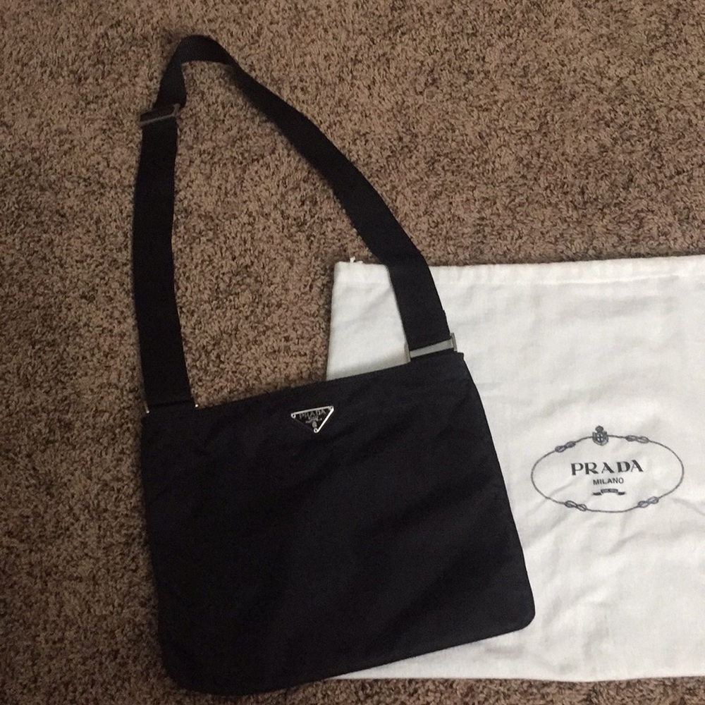 Authentic black nylon crossbody